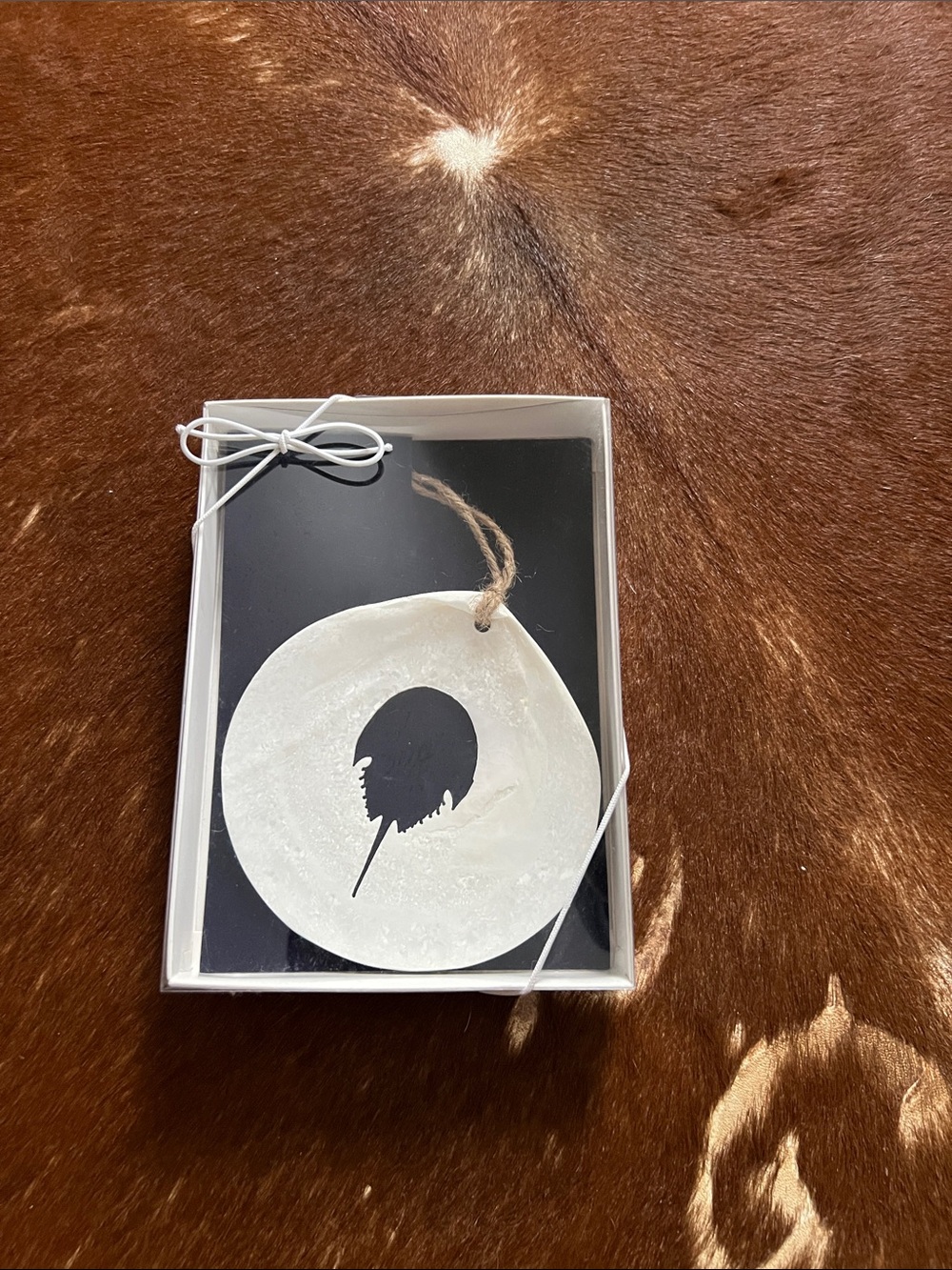 Horseshoe Crab Scallop Shell Ornament crafted by Chatham Coastal Creations.